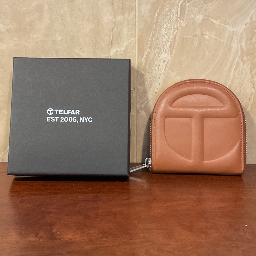 Telfar Tan Leather Zip Wallet